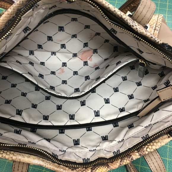 Antonio Melani Taupe/ Cream Soft Snakeskin Tote - Picture 8 of 8